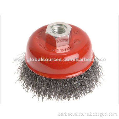 BBQ tool sets, twisted cup brush, made of carbon steel, sized 4/5/6/7/8"